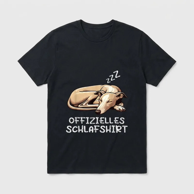Offizielles Schlafshirt Whippet Hund T-Shirt – Klassisches T-Shirt in Schwarz