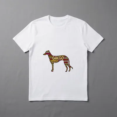 Galgo mit englischer Wort-Kunst T-Shirt – Klassisches T-Shirt in Schwarz