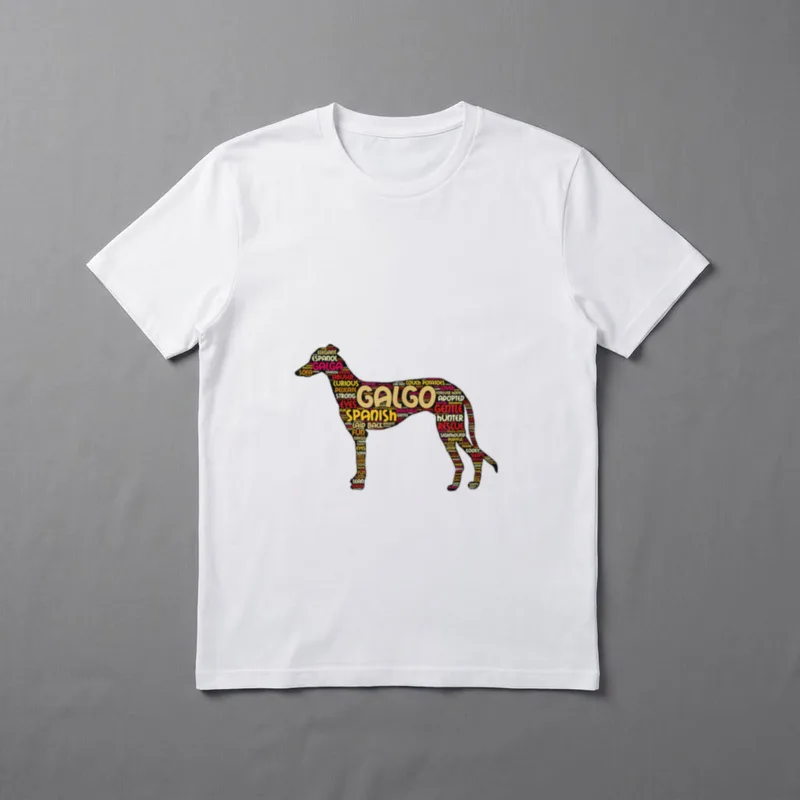 Galgo mit englischer Wort-Kunst T-Shirt – Klassisches T-Shirt in Schwarz