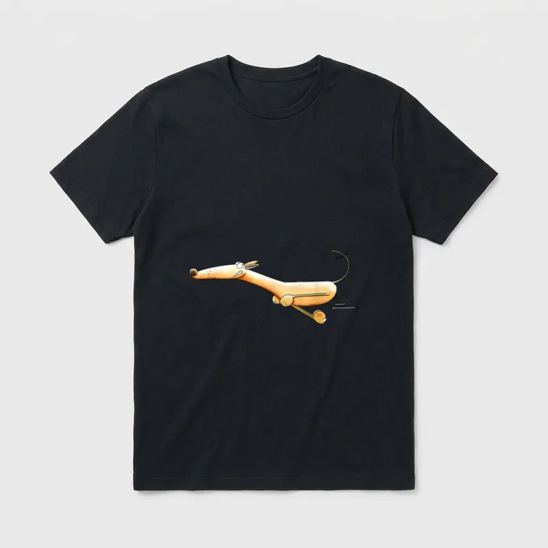 MODARTIS Flotter Greyhound Hund T-Shirt – Klassisches T-Shirt in Schwarz