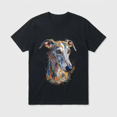 Greyhounds Hundemotiv Haustier Kunstwerk T-Shirt – Klassisches T-Shirt in Schwarz