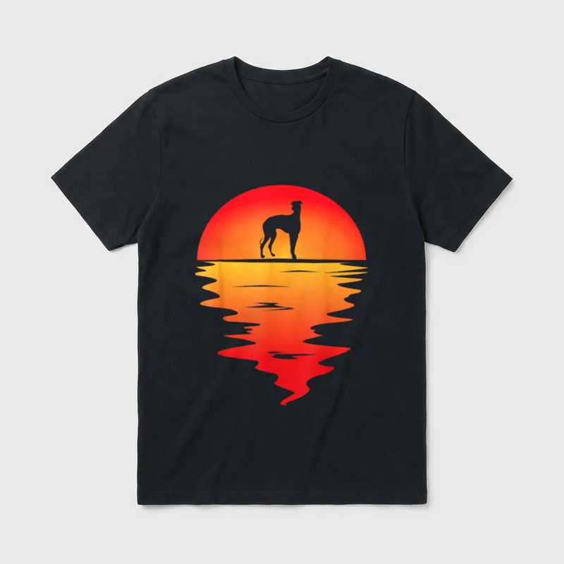 Sunset Dog I Galgo T-Shirt – Klassisches T-Shirt in Schwarz