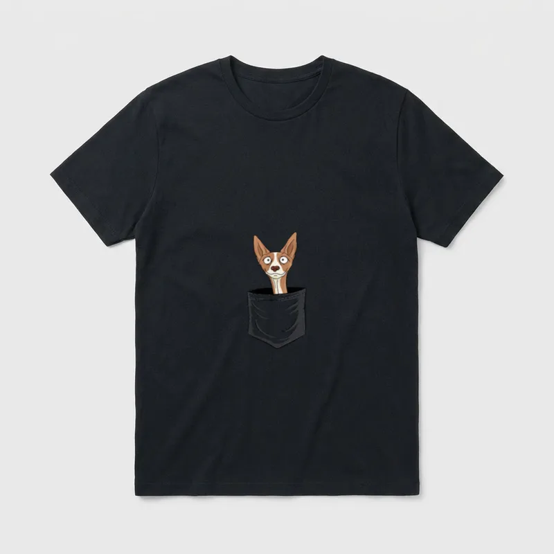 Lustiger Pharao-Hund Jagdhund Podenco T-Shirt – Klassisches T-Shirt in Schwarz
