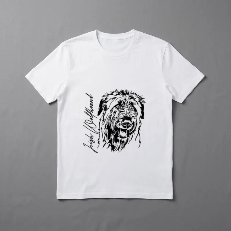 Irish Wolfhound Portrait Hundeportrait T-Shirt – Klassisches T-Shirt in Schwarz