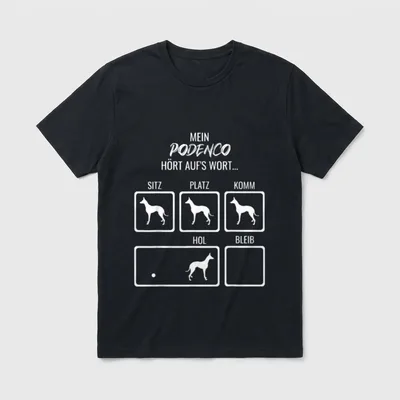 Podenco Ibizan lustiges Hundemotiv T-Shirt – Klassisches T-Shirt in Schwarz