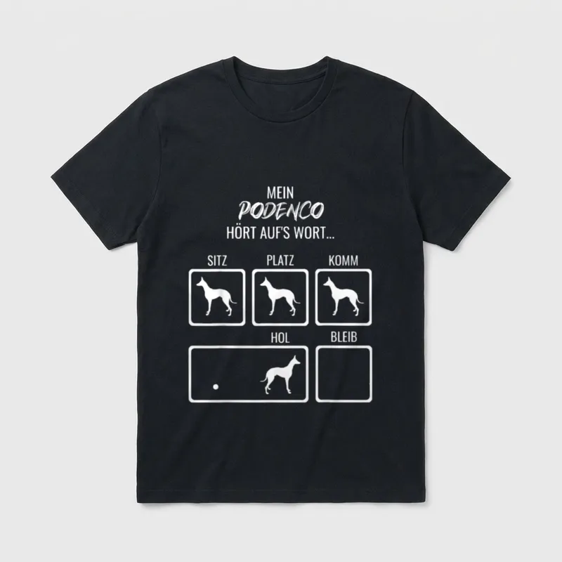 Podenco Ibizan lustiges Hundemotiv T-Shirt – Klassisches T-Shirt in Schwarz
