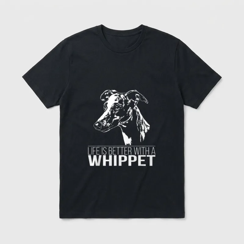 Whippet life is better T-Shirt – Klassisches T-Shirt in Schwarz