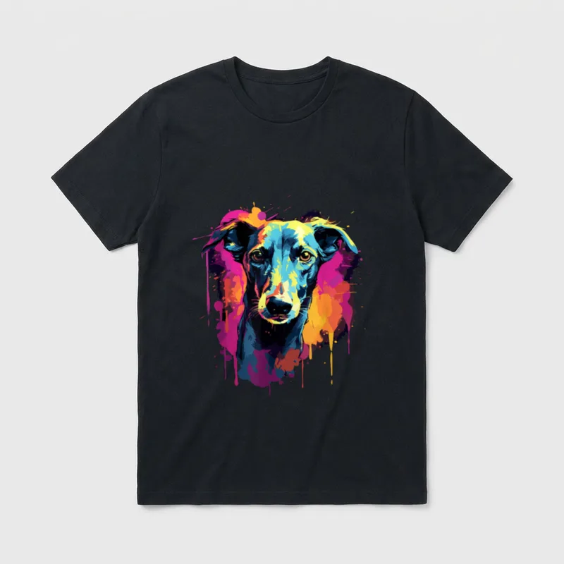 Galgo Espanol Colorful Windhund T-Shirt – Klassisches T-Shirt in Schwarz