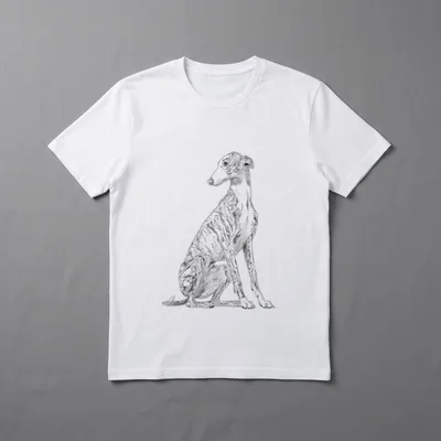Sitzender Windhund Galgo Espanol T-Shirt – Klassisches T-Shirt in Schwarz