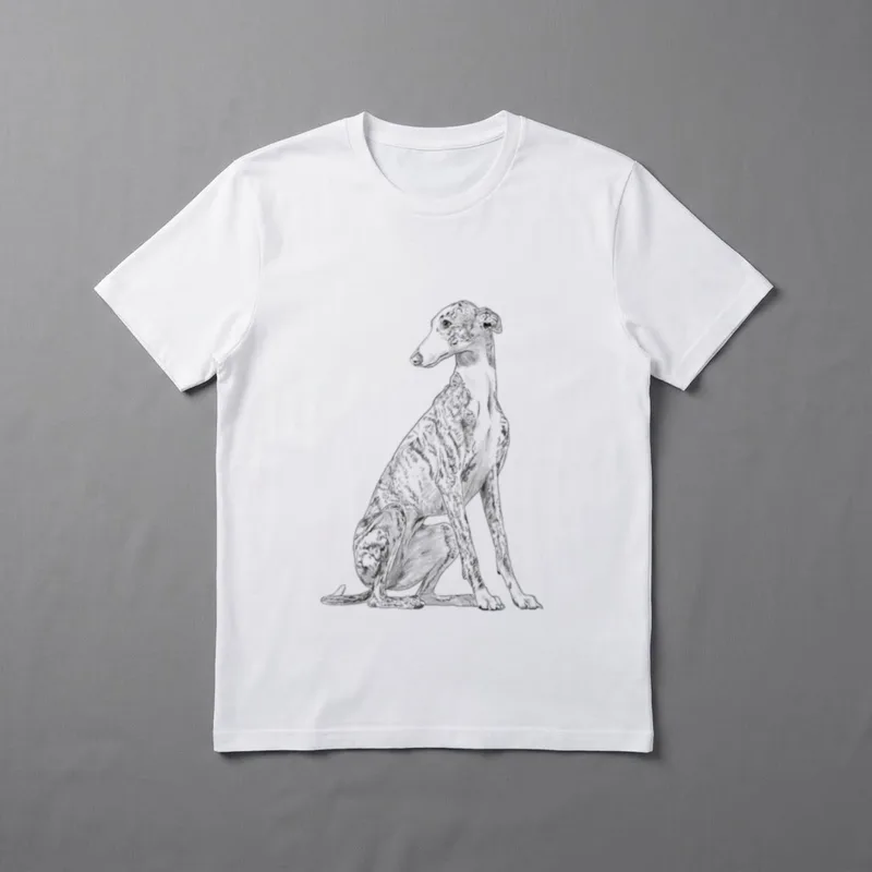 Sitzender Windhund Galgo Espanol T-Shirt – Klassisches T-Shirt in Schwarz