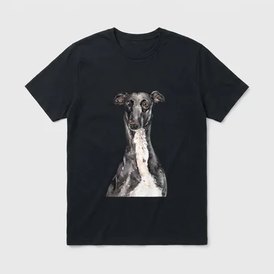 Aquarell Englischer Windhund T-Shirt – Klassisches T-Shirt in Schwarz