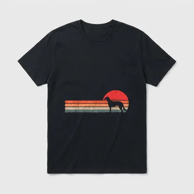 Saluki Retro Persischer Windhund T-Shirt – Klassisches T-Shirt in Schwarz