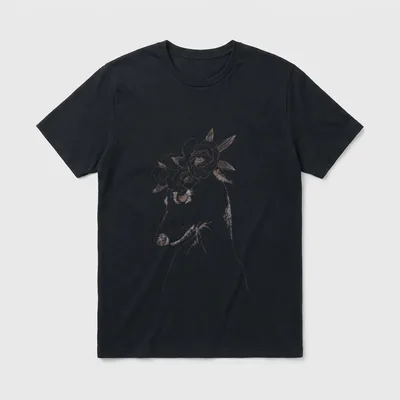 Blumenstrauß Englischer Windhund T-Shirt – Klassisches T-Shirt in Schwarz