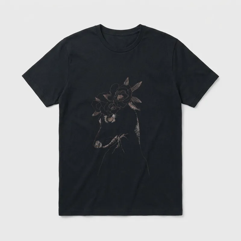 Blumenstrauß Englischer Windhund T-Shirt – Klassisches T-Shirt in Schwarz
