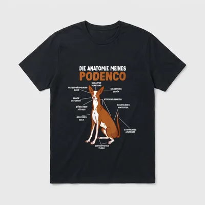 Podenco Anatomie lustiges Hundehalter T-Shirt – Klassisches T-Shirt in Schwarz