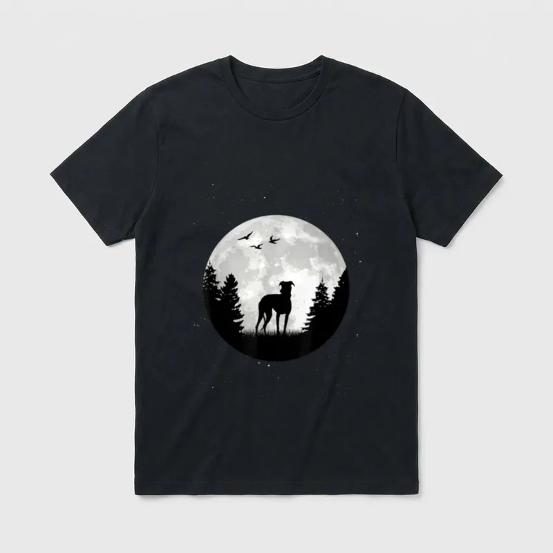 Italienisches Windspiel Mond Italian T-Shirt – Klassisches T-Shirt in Schwarz