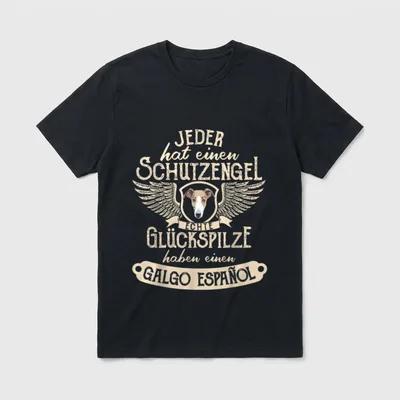 Galgo Español Schutzengel Windhund T-Shirt – Klassisches T-Shirt in Schwarz