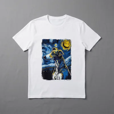 Greyhound Starry Night Galgo T-Shirt – Klassisches T-Shirt in Schwarz