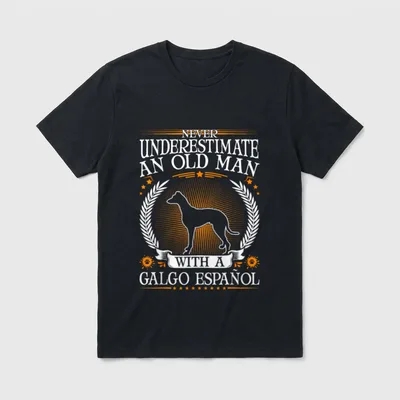 Galgo Espanol Alter Mann Windhunde T-Shirt – Klassisches T-Shirt in Schwarz