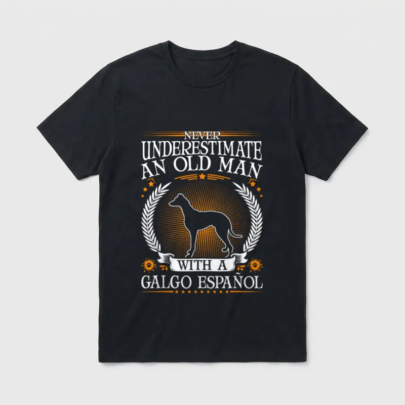 Galgo Espanol Alter Mann Windhunde T-Shirt – Klassisches T-Shirt in Schwarz