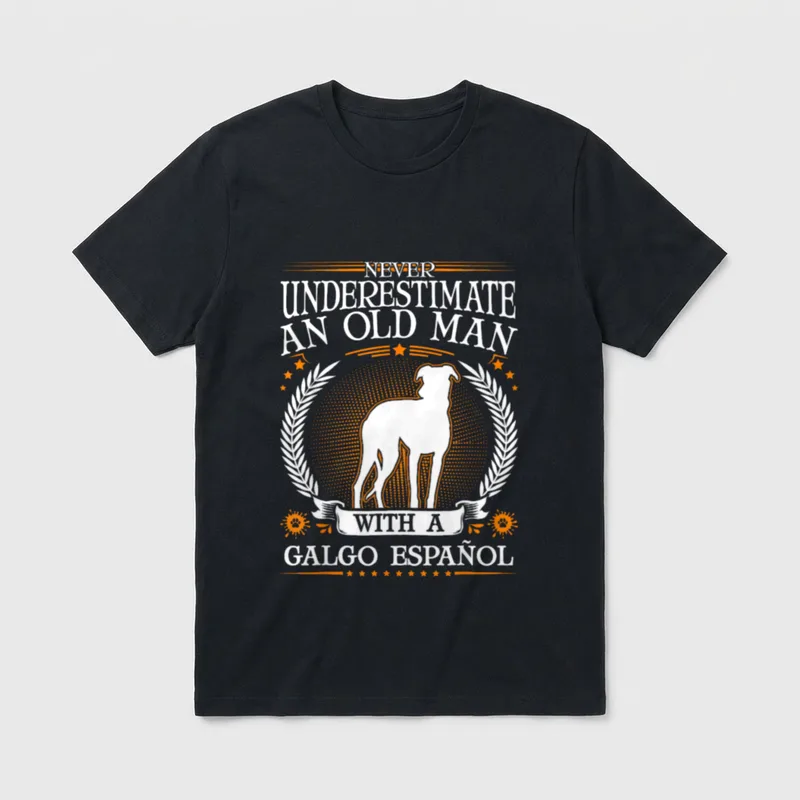 Galgo Espanol Alter Mann Spanischer T-Shirt – Klassisches T-Shirt in Schwarz