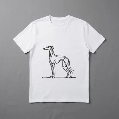 Galgo Galgo español Linienzeichnung T-Shirt – Klassisches T-Shirt in Schwarz