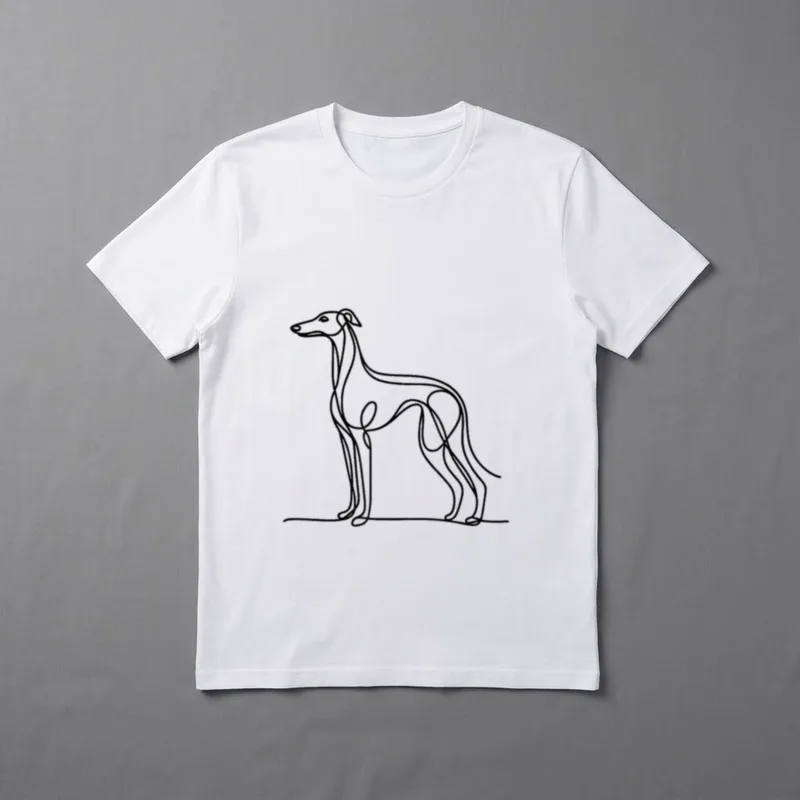 Galgo Galgo español Linienzeichnung T-Shirt – Klassisches T-Shirt in Schwarz