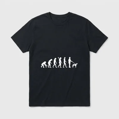 Whippet Evolution T-Shirt – Klassisches T-Shirt in Schwarz
