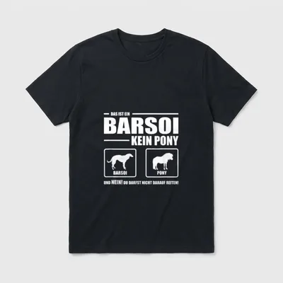 Barsoi Kein Pony Hund T-Shirt – Klassisches T-Shirt in Schwarz