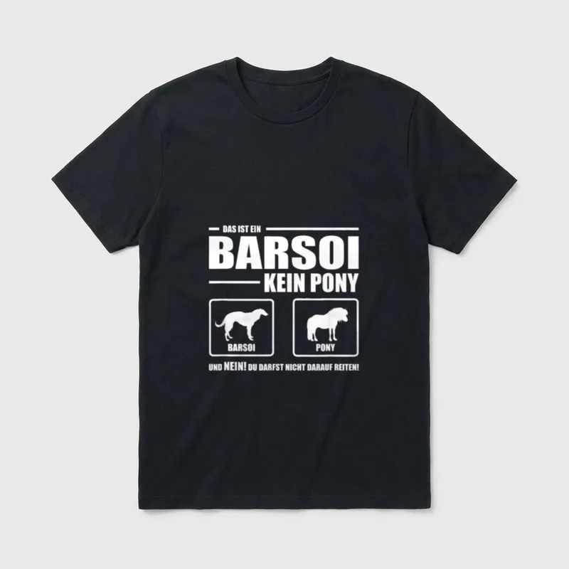 Barsoi Kein Pony Hund T-Shirt – Klassisches T-Shirt in Schwarz