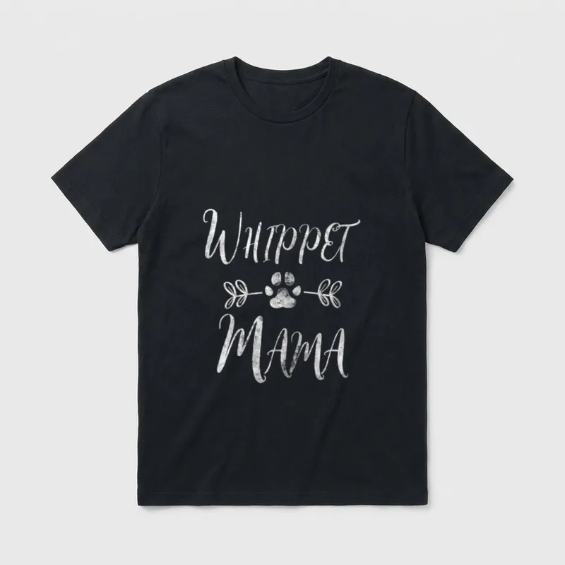Whippet Mama Whippet Lover T-Shirt – Klassisches T-Shirt in Schwarz