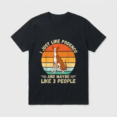 Vintage Podenco Ich mag T-Shirt – Klassisches T-Shirt in Schwarz