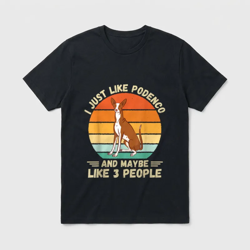 Vintage Podenco Ich mag T-Shirt – Klassisches T-Shirt in Schwarz