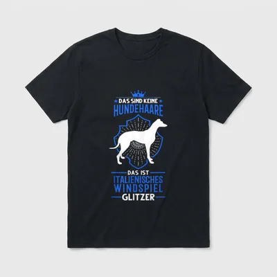 Italienisches Windspiel Glitzer Italian T-Shirt – Klassisches T-Shirt in Schwarz