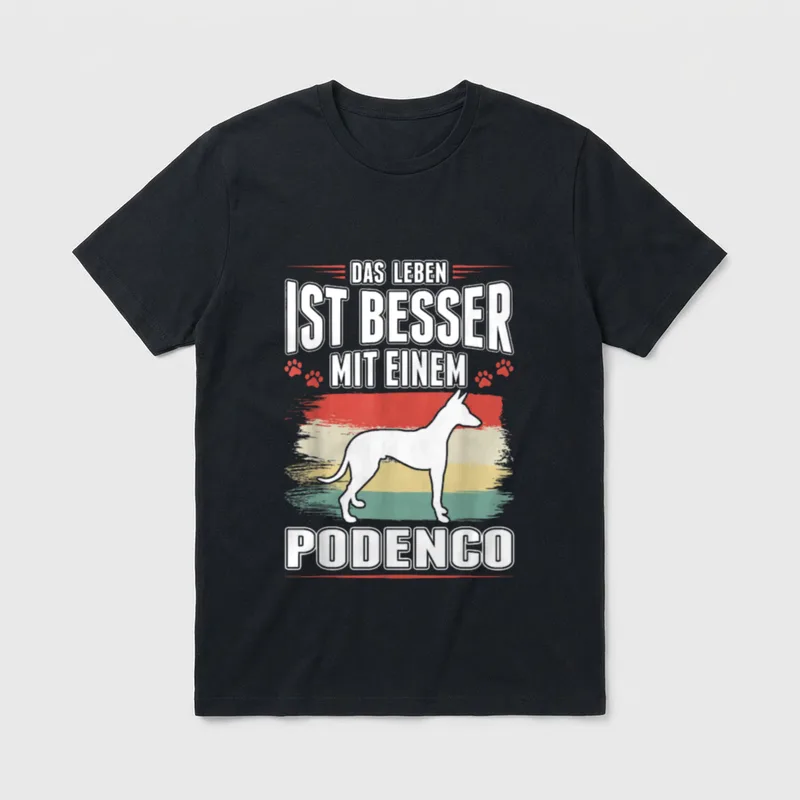 Podenco Spruich Ibizian Hound T-Shirt – Klassisches T-Shirt in Schwarz