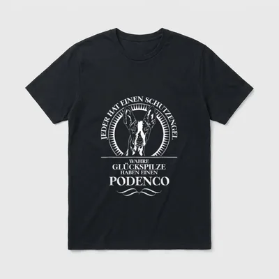 Podenco Schutzengel Hunde Hund T-Shirt – Klassisches T-Shirt in Schwarz