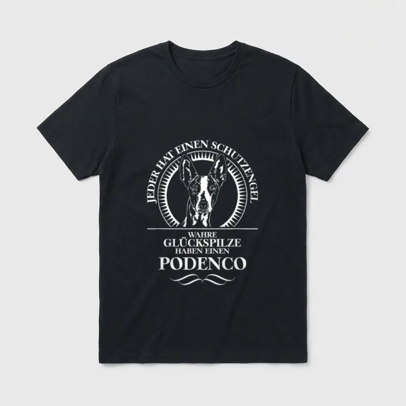 Podenco Schutzengel Hunde Hund T-Shirt – Klassisches T-Shirt in Schwarz
