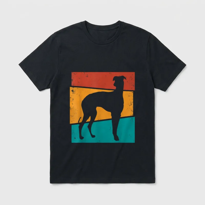 Retro Hund I Galgo T-Shirt – Klassisches T-Shirt in Schwarz
