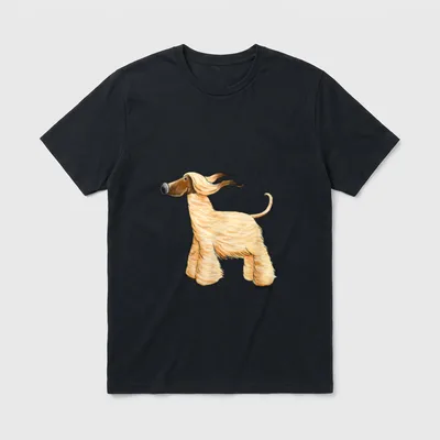 Happy Afghanischer Windhund I T-Shirt – Klassisches T-Shirt in Schwarz