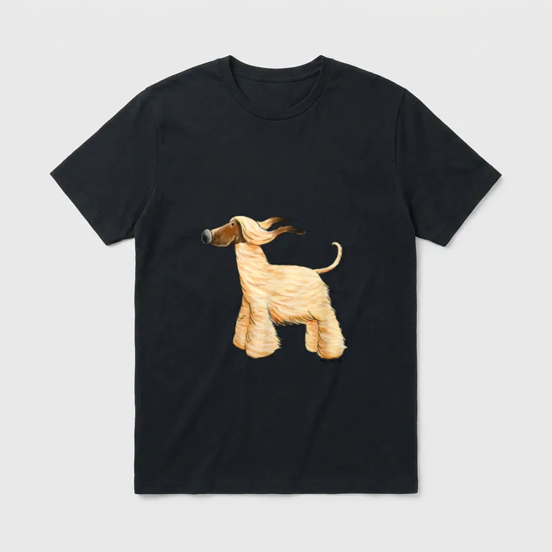 Happy Afghanischer Windhund I T-Shirt – Klassisches T-Shirt in Schwarz