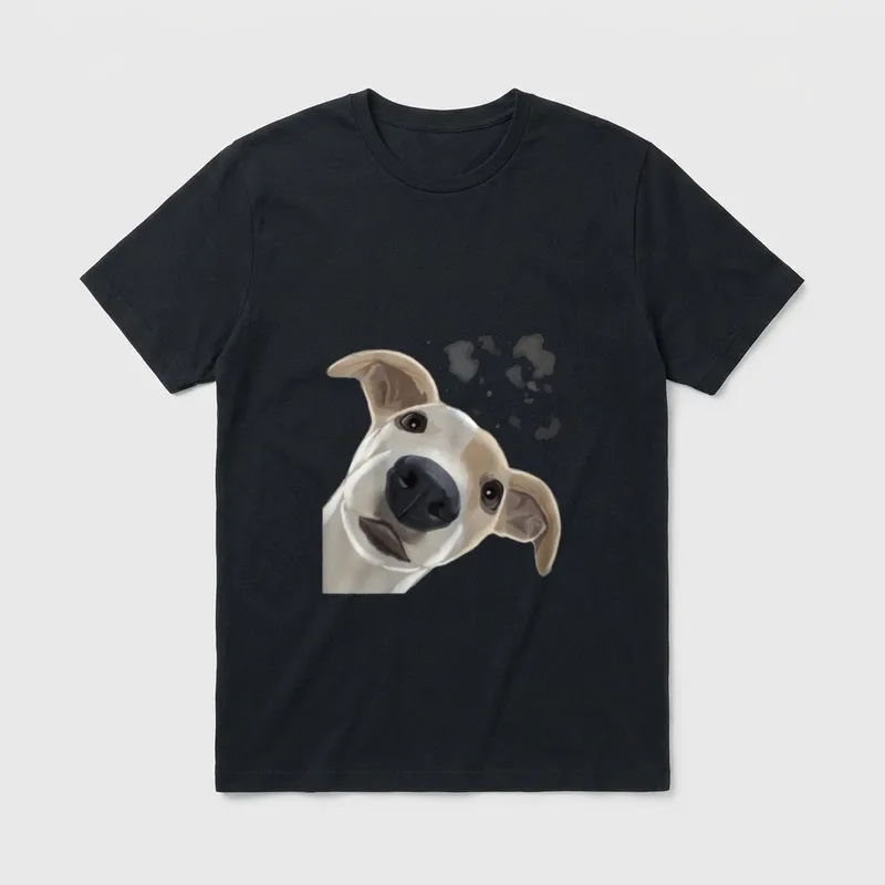 Neugieriger Hund Windhund Whippet T-Shirt – Klassisches T-Shirt in Schwarz