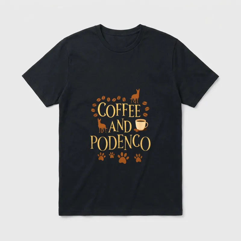 Kaffee und Podenco Coffee T-Shirt – Klassisches T-Shirt in Schwarz