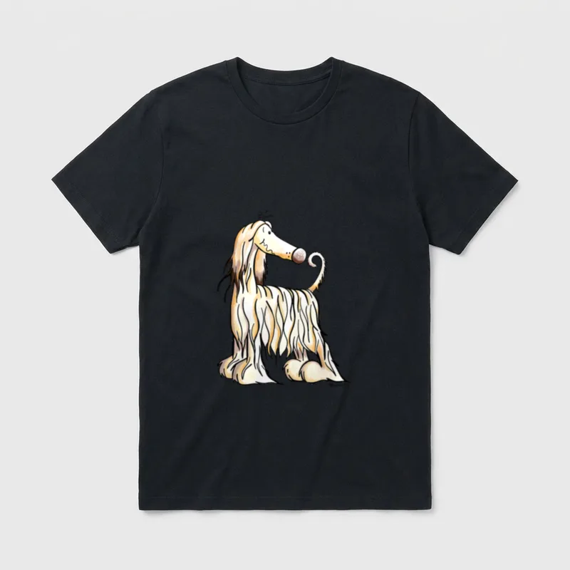 Happy Afghanischer Windhund I Afghan T-Shirt – Klassisches T-Shirt in Schwarz
