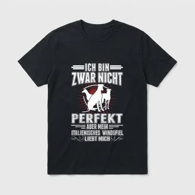 Italienisches Windspiel Italian Greyhound T-Shirt – Klassisches T-Shirt in Schwarz
