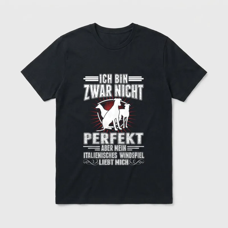 Italienisches Windspiel Italian Greyhound T-Shirt – Klassisches T-Shirt in Schwarz