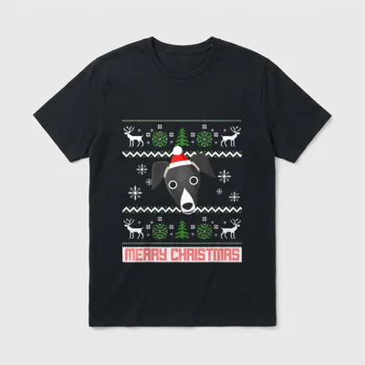 Italian Greyhound Snow Christmas T-Shirt – Klassisches T-Shirt in Schwarz