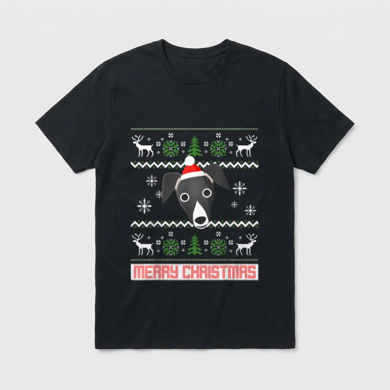 Italian Greyhound Snow Christmas T-Shirt – Klassisches T-Shirt in Schwarz