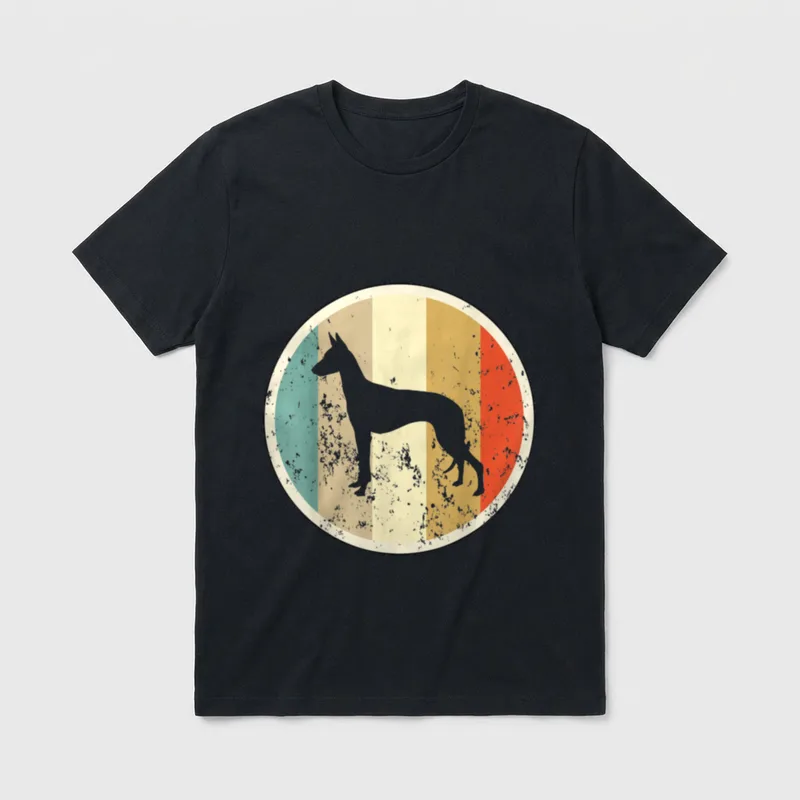 Retro Vintage Grunge Style Podenco T-Shirt – Klassisches T-Shirt in Schwarz
