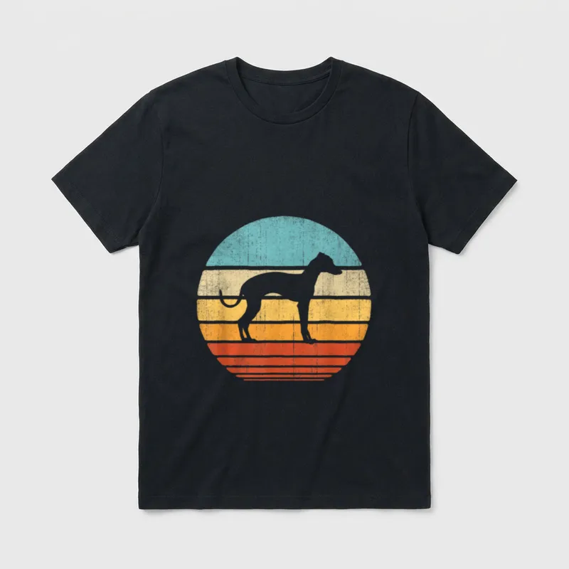 Italienischer Windhund Retro Vintage T-Shirt – Klassisches T-Shirt in Schwarz