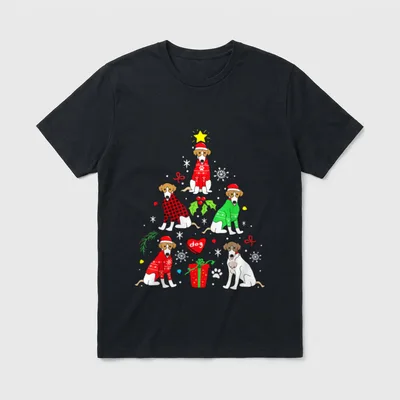 Barsoi-Christbaumkugel-Baum-Dekor-lustiges T-Shirt – Klassisches T-Shirt in Schwarz